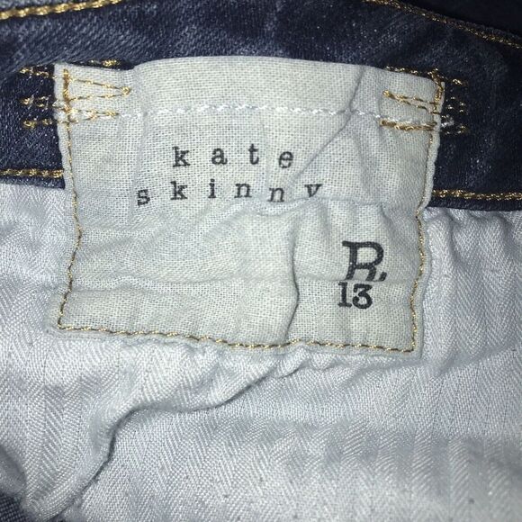 R13 Jeans Kate Skinny Howell Indigo Size 28 Denim Dark Blue Elast Drake Smart - Picture 9 of 16